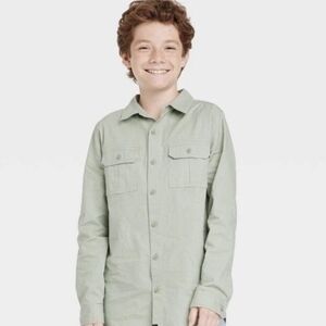 ​Art Class Boys XL 16 Mint Green Utility Ripstop Button Down Shirt